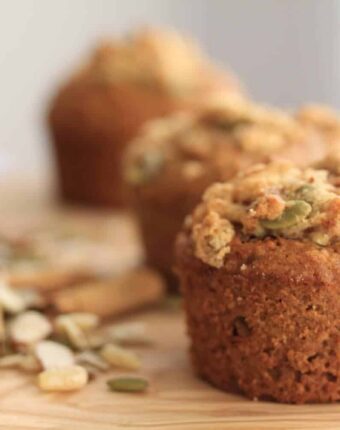 Trail Mix Cinnamon Muffins by Sugar Salt Magic. A healthier version which are tender and moist and all natural.