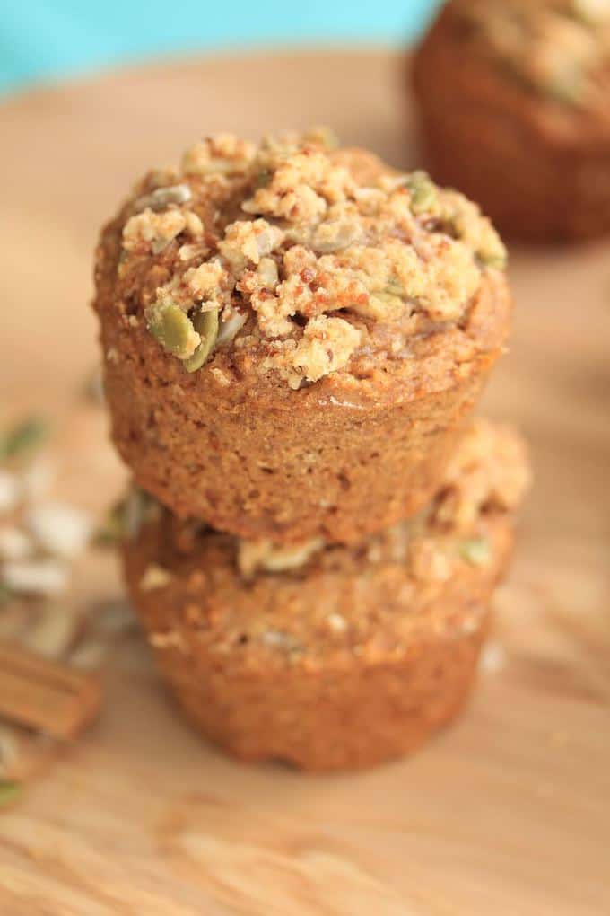 Trail Mix Cinnamon Muffins by Sugar Salt Magic. A healthier version which are tender and moist and all natural