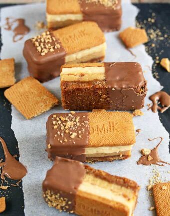 Among classic Aussie desserts is the golden gaytime ice cream, now reinvented in my Golden Gaytime Slice. A quick custard, easy toffee, biscuit and chocolate, you must try.