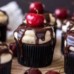 Black Forest Chocolate Cupcakes with Cream Cheese Frosting have all the flavour of black forest cake in cupcake form and an irresistible Cream Cheese Frosting.