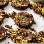 Chocolate Pistachio Cookies are simple slice and bake cookies. Store them in your freezer, then simply bake when required. A great holiday or anytime cookie.