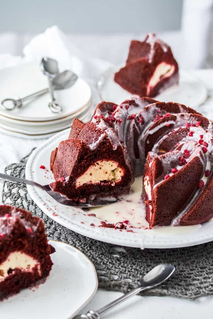 Red Velvet Bundt Cake With Cream Cheese Filling Sugar Salt Magic
