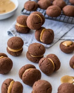 Chocolate Almond Shortbread Cookies are my take on a chocolate Baci Di Dama - Italian shortbread cookies made with ground almonds.