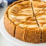 This Baked Salted Caramel Cheesecake recipe is a combination of simple caramel sauce and an easy baked cheesecake. Rich, indulgent and no tricky steps.