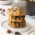 Oats, hazelnuts and chocolate chips combine in these Chocolate Chip Hazelnut Cookies to result in a cookie that's crispy on the outside and chewy in the middle.