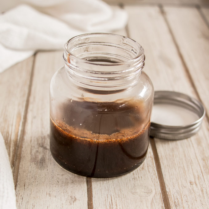 Chocolate Ginger Syrup in a glass jar
