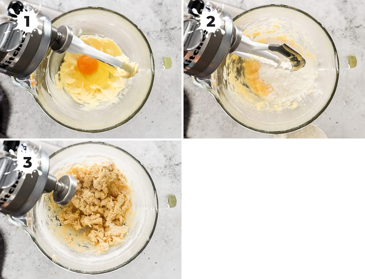 A collage showing how to make the shortcrust pastry.