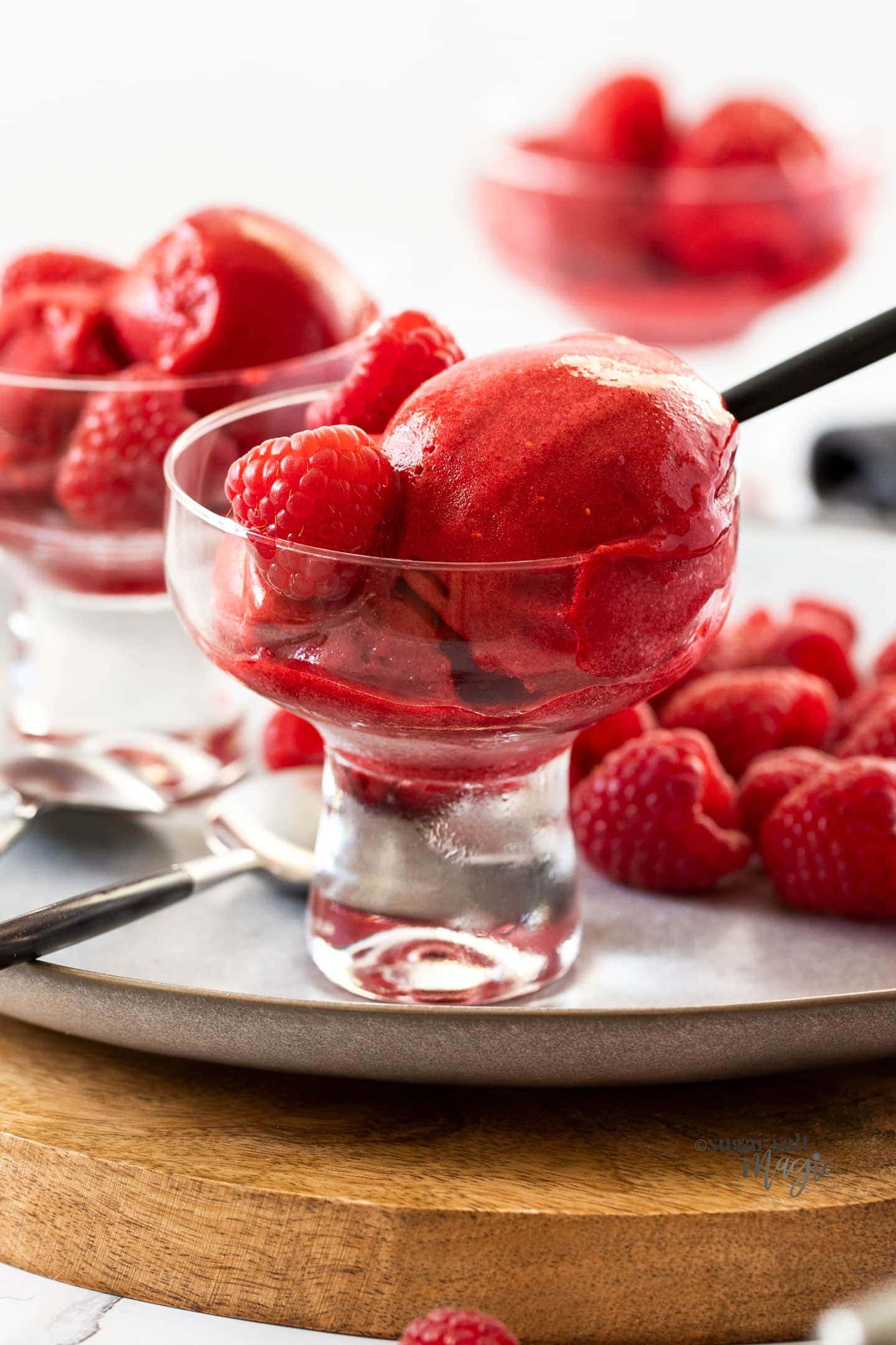 Homemade Raspberry Sorbet - Sugar Salt Magic