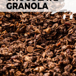 Closeup of chocolate granola.