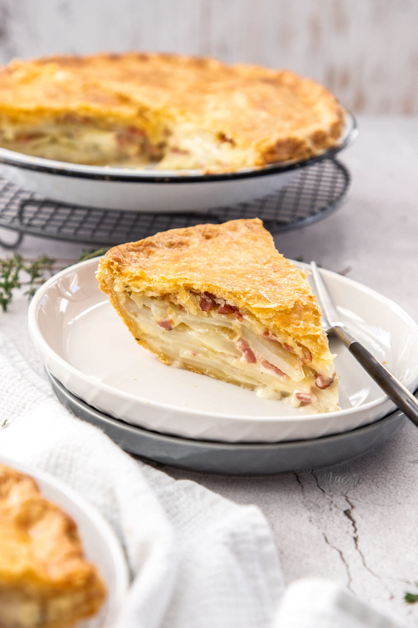 Bacon and Potato Tart - Flaky, buttery, creamy! | Sugar Salt Magic