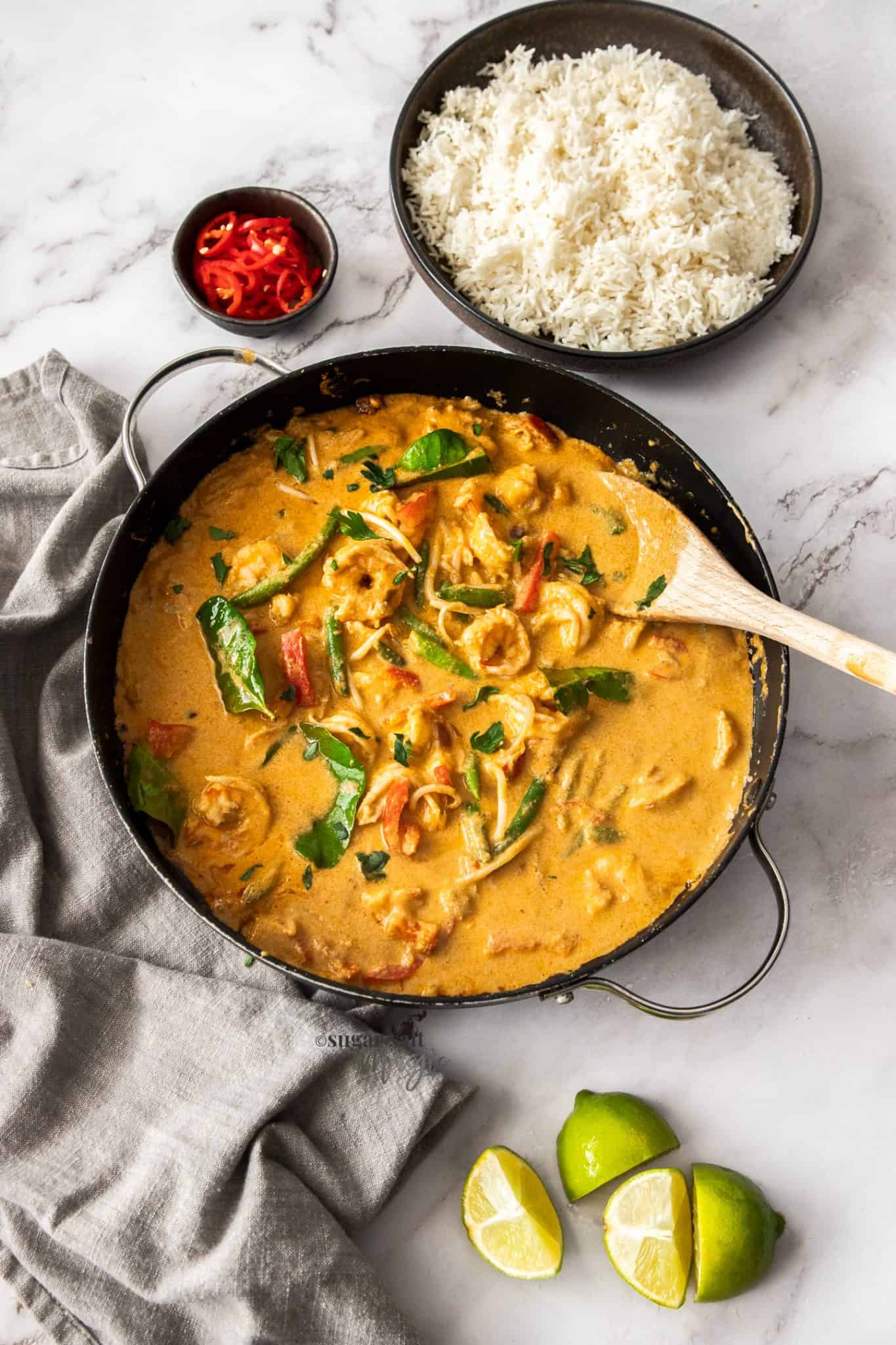 Thai Panang Curry with Prawns - Quick and easy! | Sugar Salt Magic