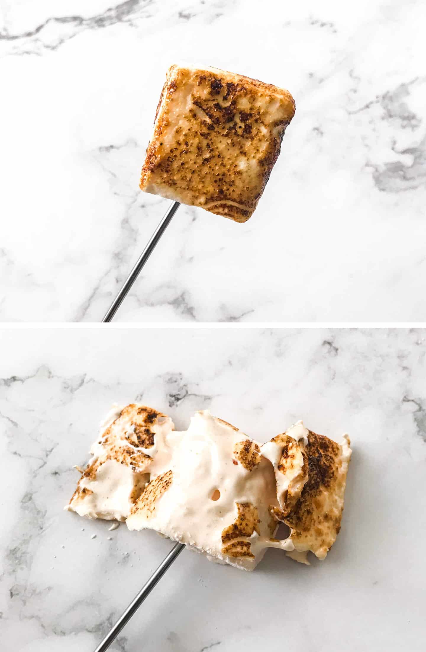 A toasted marshmallow, smashed open.