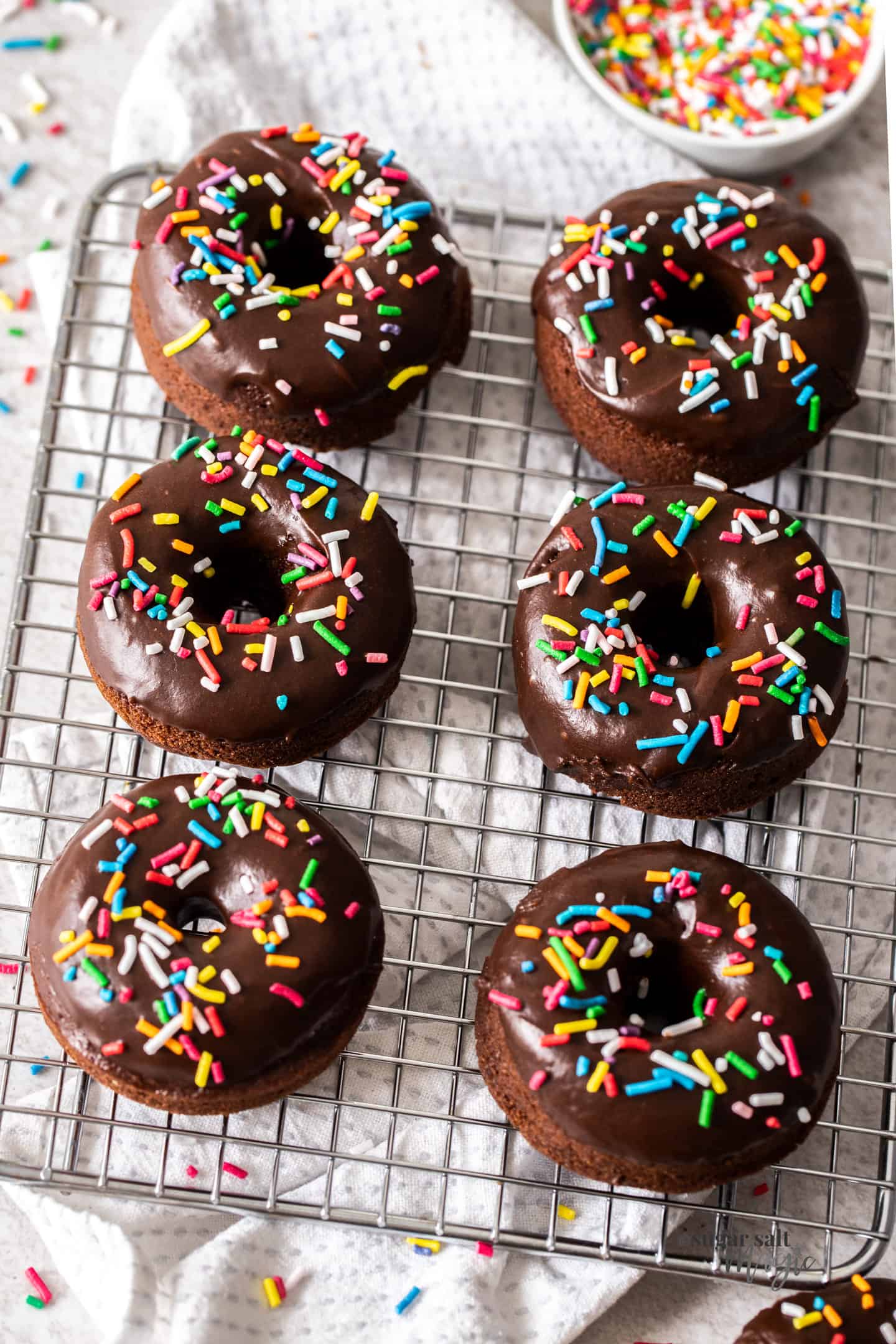 Chocolate Sprinkle Donuts - Sugar Salt Magic