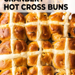 A tray of 12 just-baked hot cross buns.