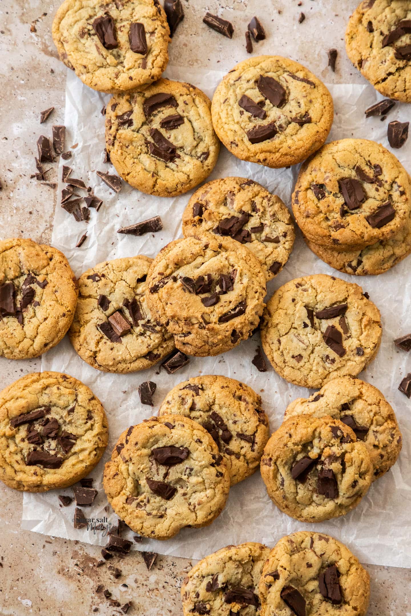 Chocolate Chunk Cookies - Thick, chewy and so easy! - Sugar Salt Magic
