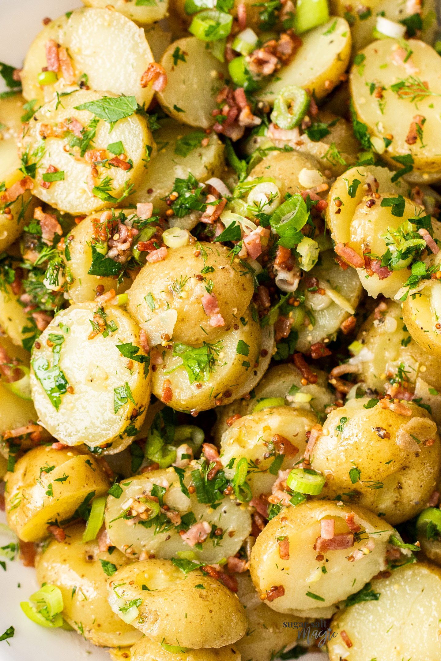 Closeup of potato salad.