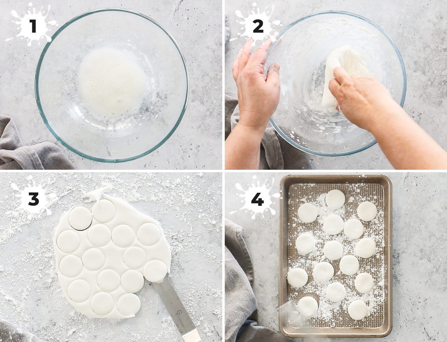 A collage showing how to make peppermint creams.