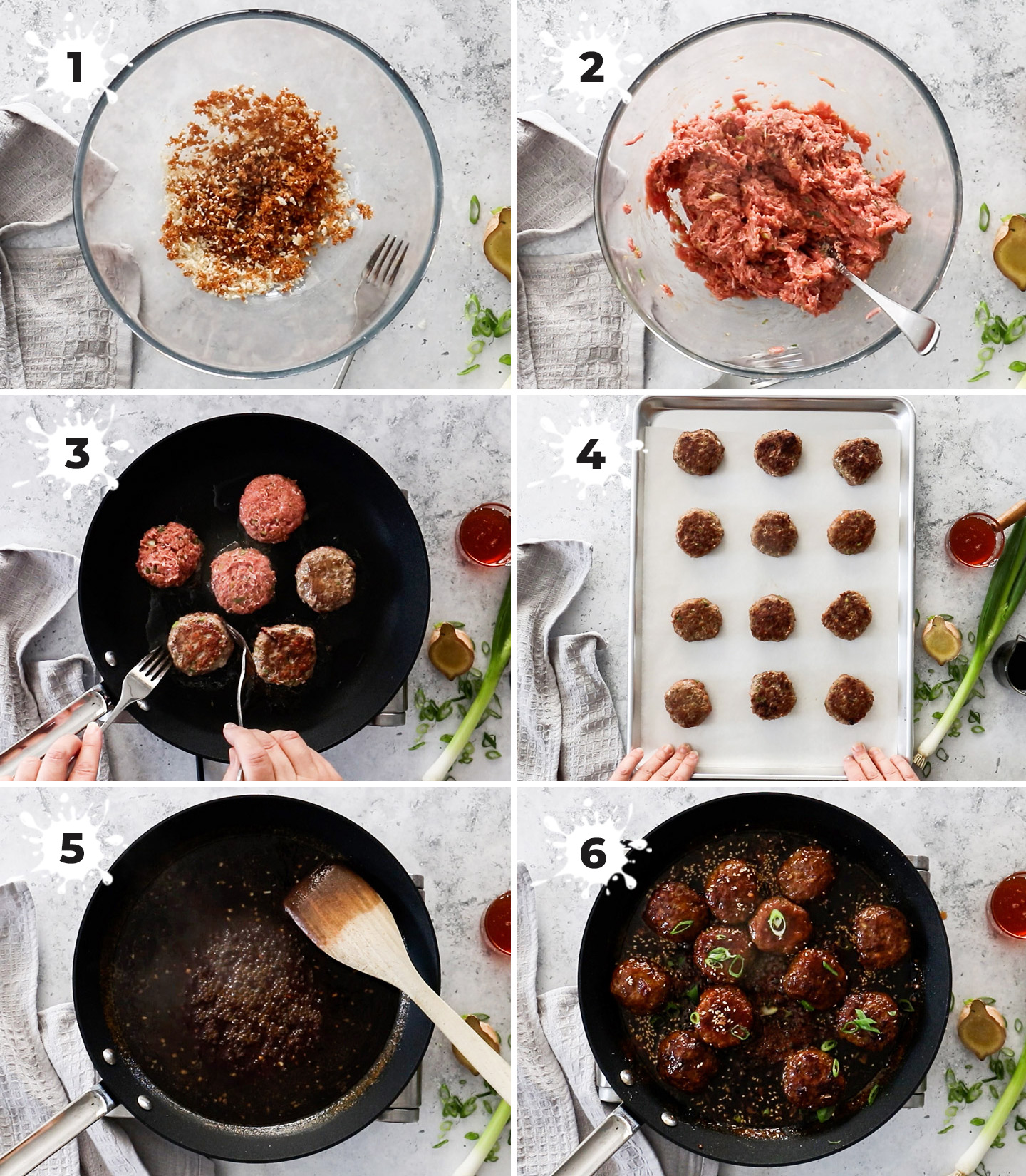 A collage showing how to make turkey rissoles.