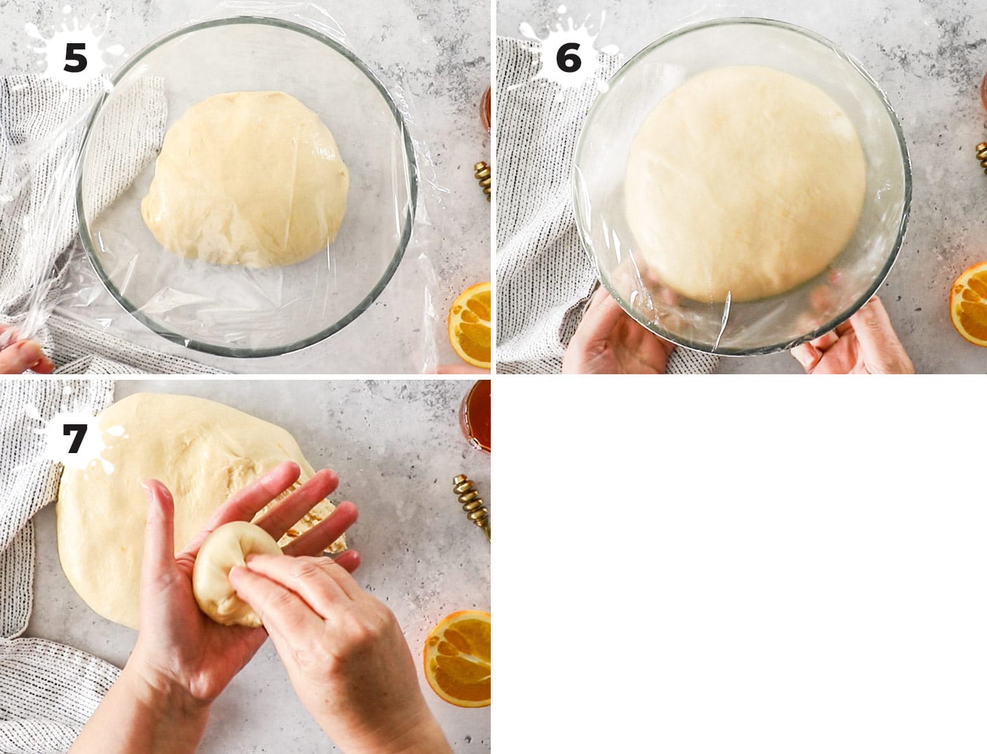 A collage showing how to form Maritozzi buns.