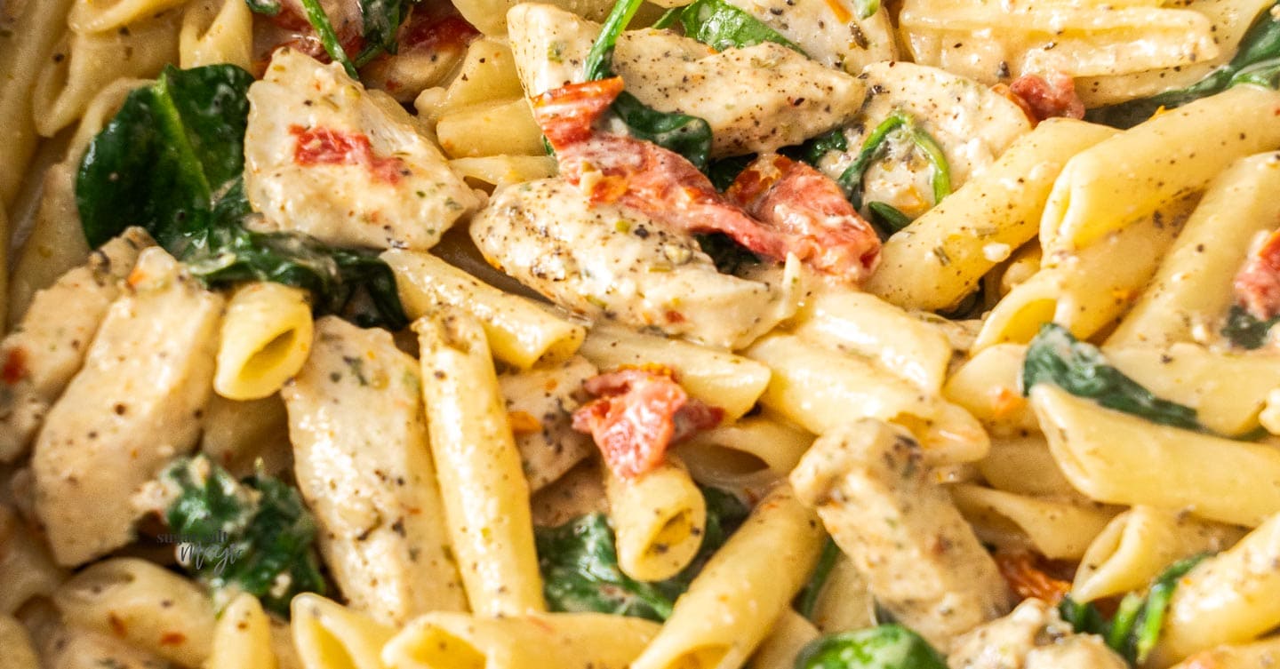 Creamy Chicken Penne Pasta - Sugar Salt Magic