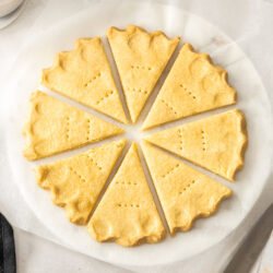 Top down view of all butter shortbread petticoat tails.