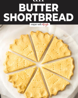 Top down view of petticoat tails shortbread.