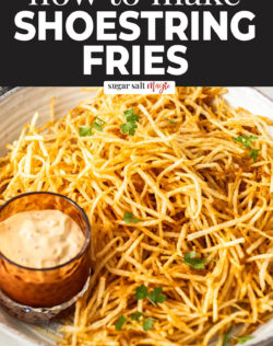 Shoestring fries in a large bowl.