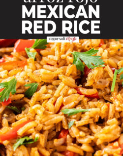 Closeup of red rice.