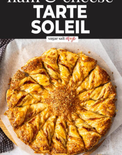 Top down view of a whole tarte soleil.