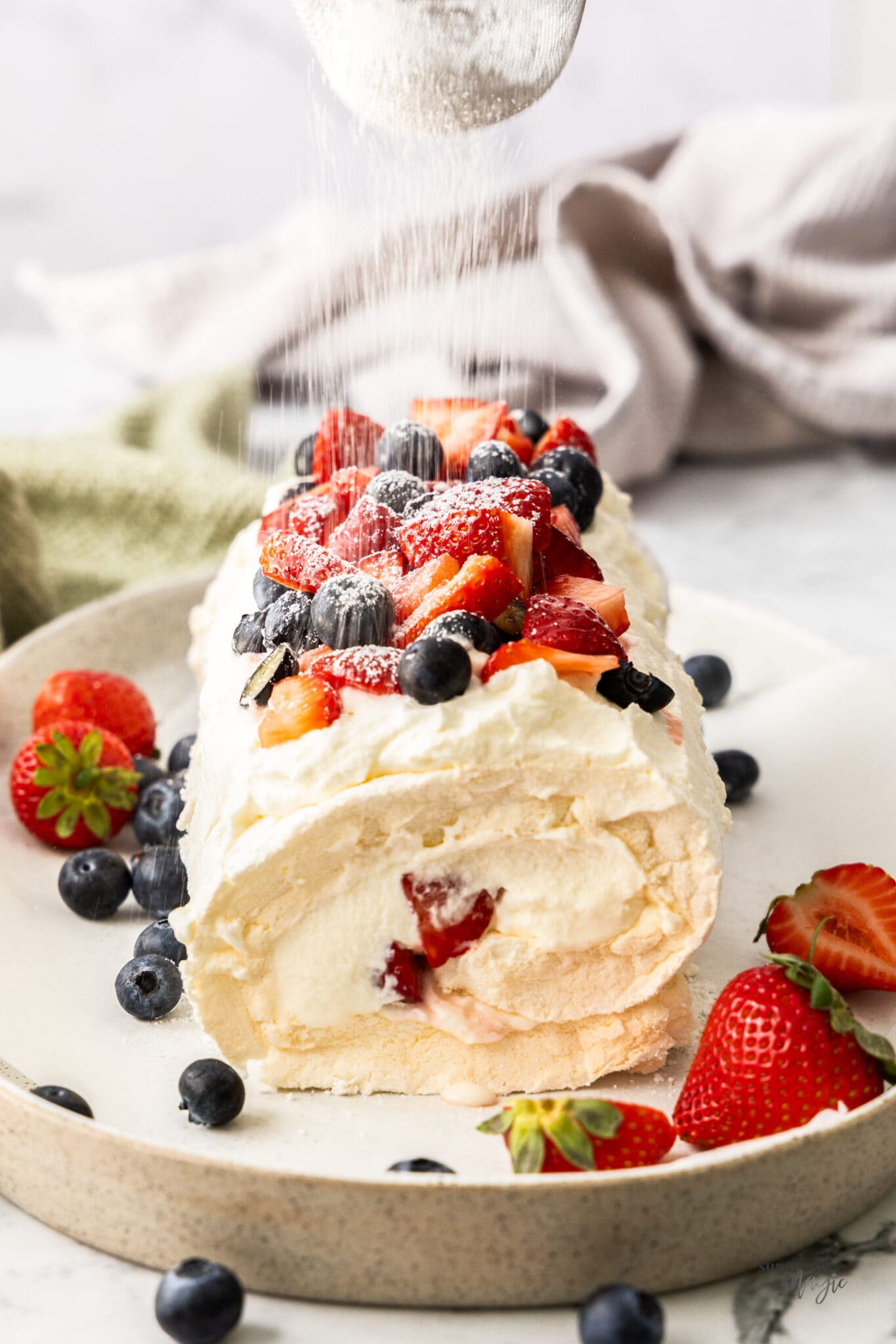 Salt Roulade Pavlova Roll (Meringue Roulade) - Sugar Salt Magic