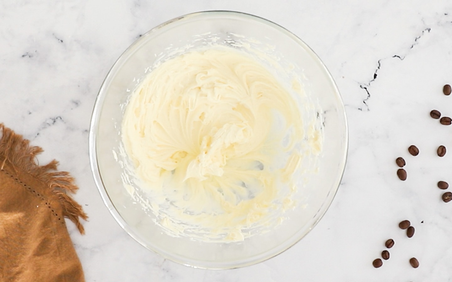 Whipped mascarpone in a bowl.