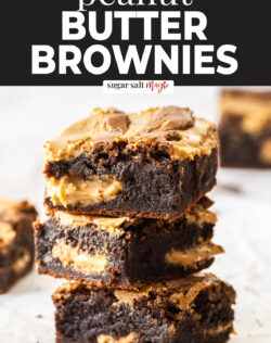 A stack of 3 brownies.