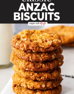 A stack of 6 Anzac biscuits.