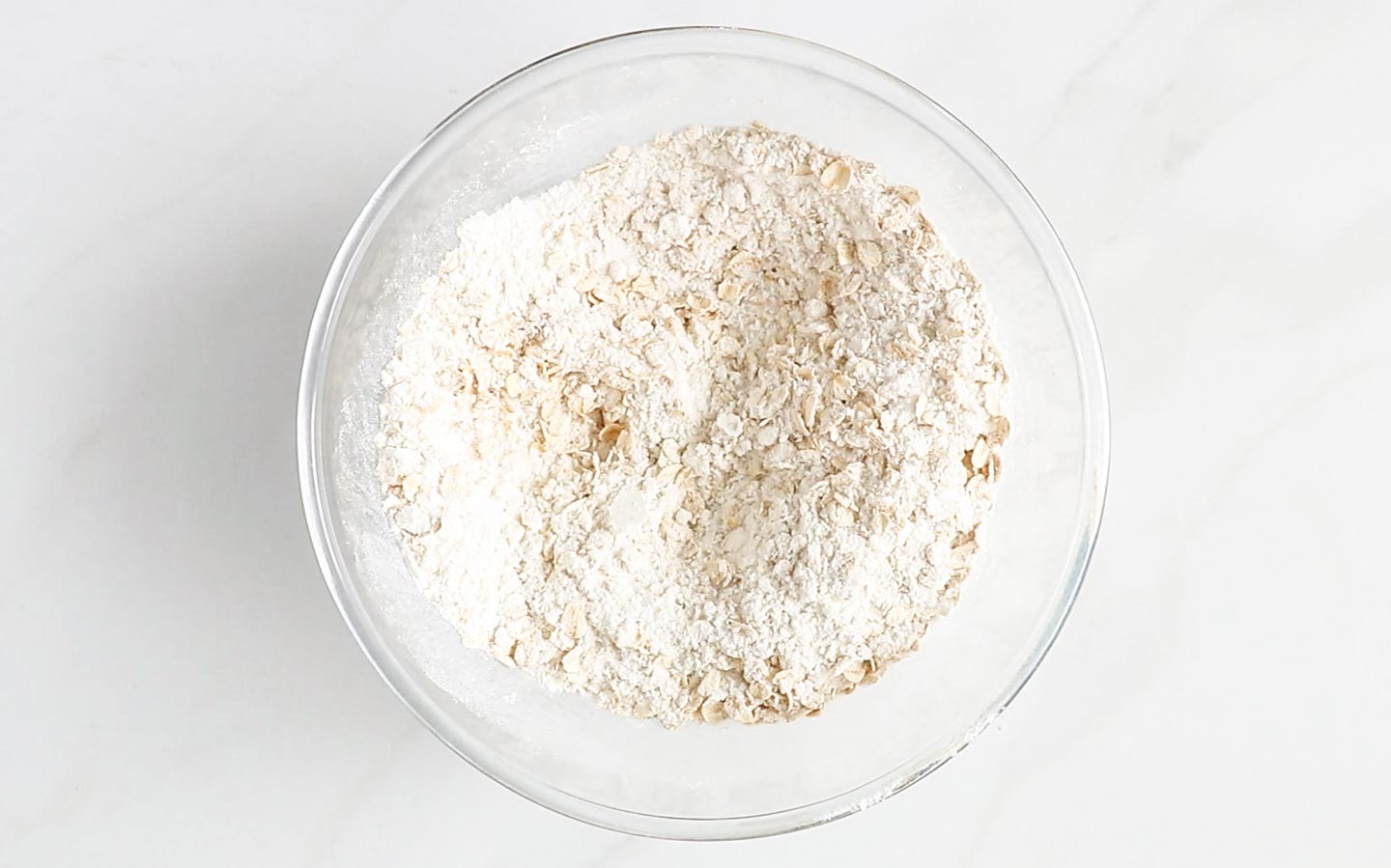 The dry ingredients combined in a bowl.