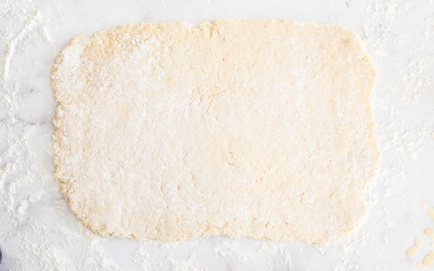 The dough after the first roll.