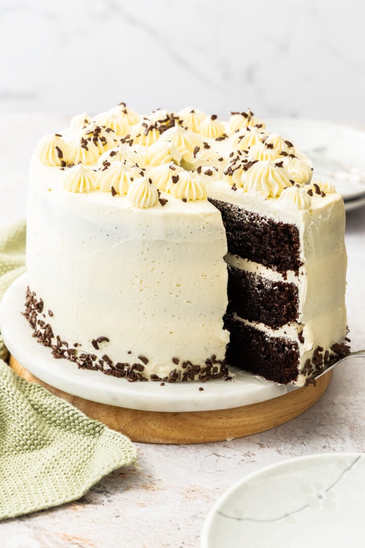 Chocolate Cake with Vanilla Buttercream - Sugar Salt Magic