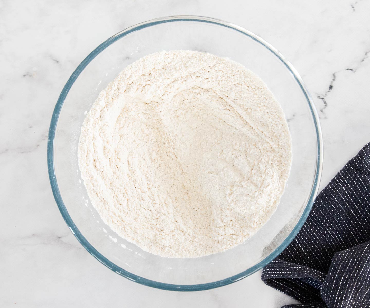 Date Scones The dry ingredients in a bowl.