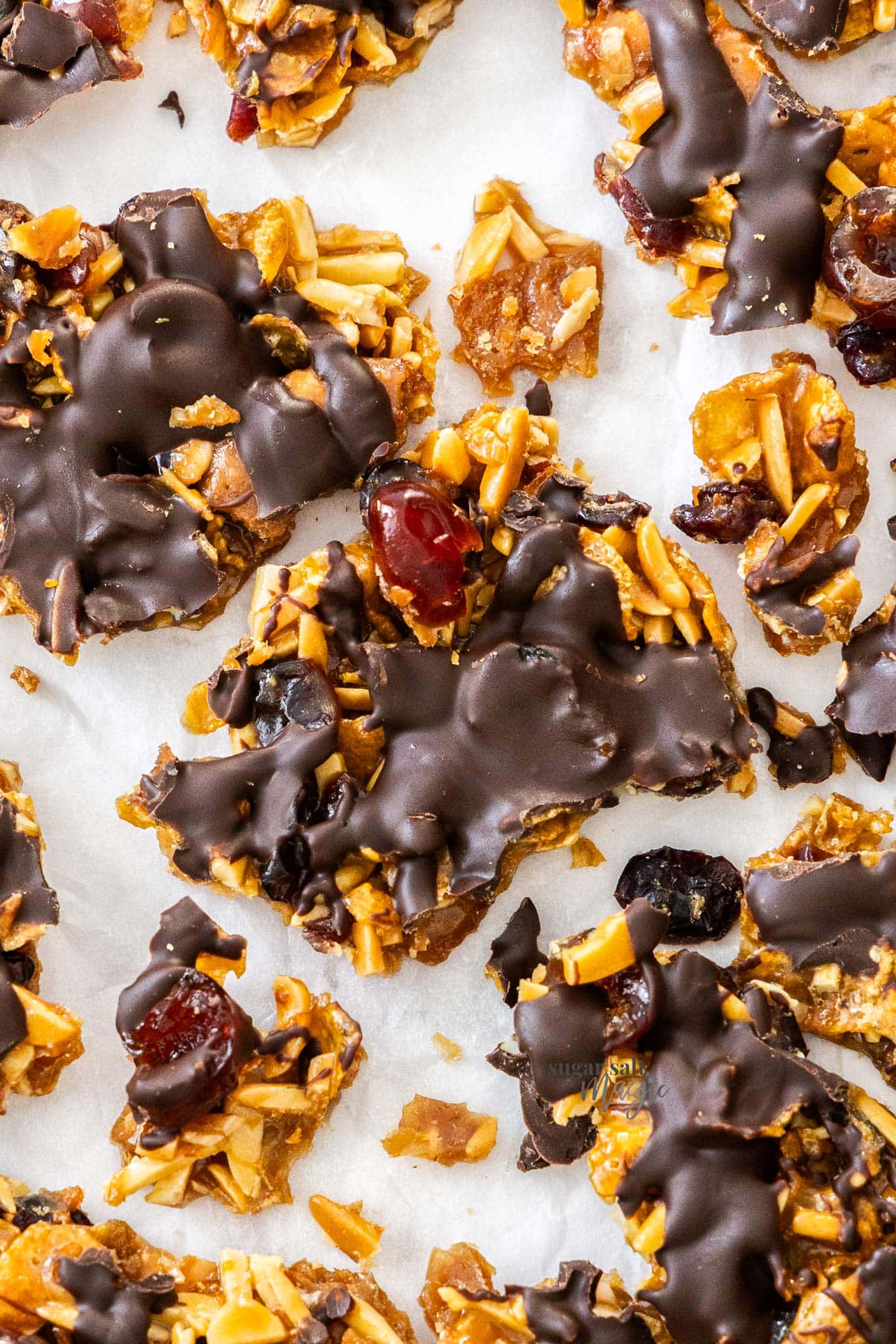 Top down view of big chunks of florentine slice.