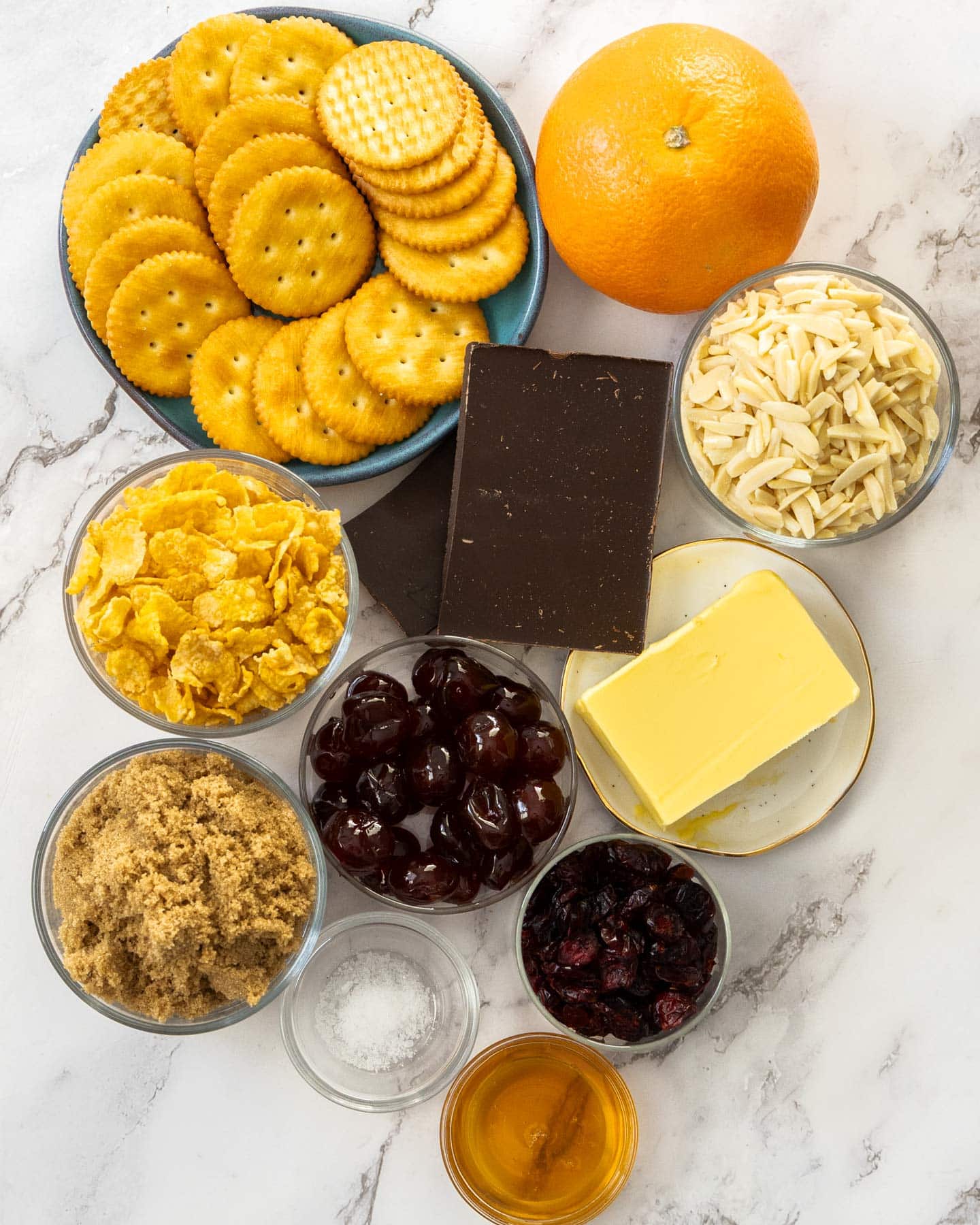 Ingredients for florentine slice.
